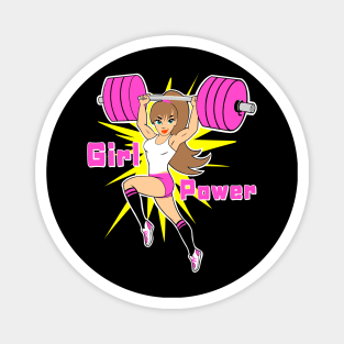 Girl Power, Weightlifting women, gym girl, fitness girl Magnet